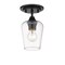 Z-Lite Joliet 1 Light Flush Mount, Matte Black & Clear 473F1-MB - alternate 4